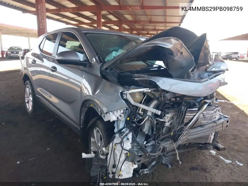 2023 Buick Encore Gx Preferred Fwd VIN: KL4MMBS29PB098759 Lot: 42587955