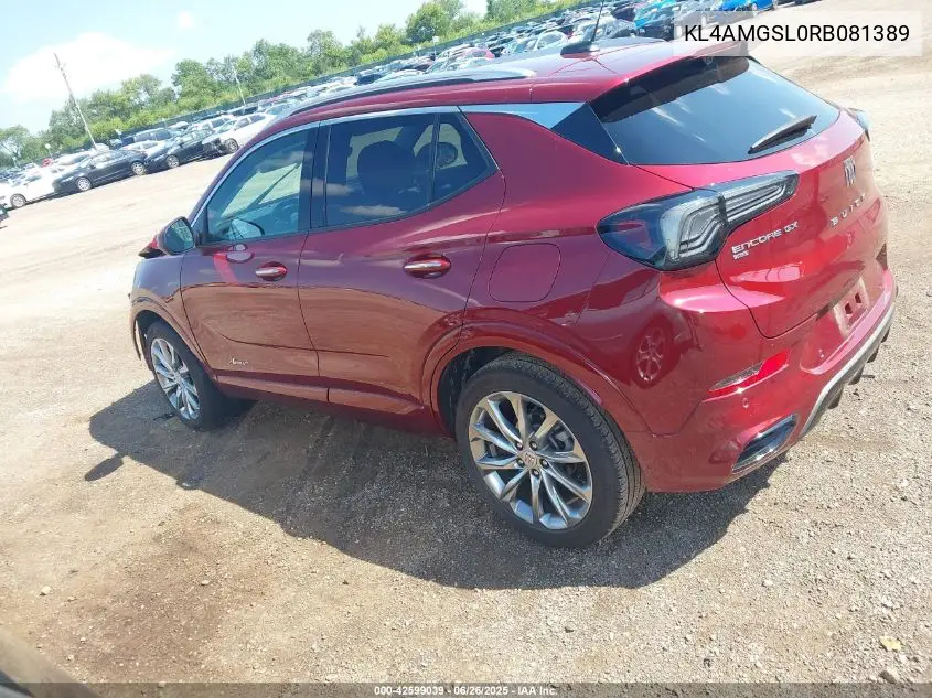 2024 Buick Encore Gx Avenir Awd VIN: KL4AMGSL0RB081389 Lot: 42599039
