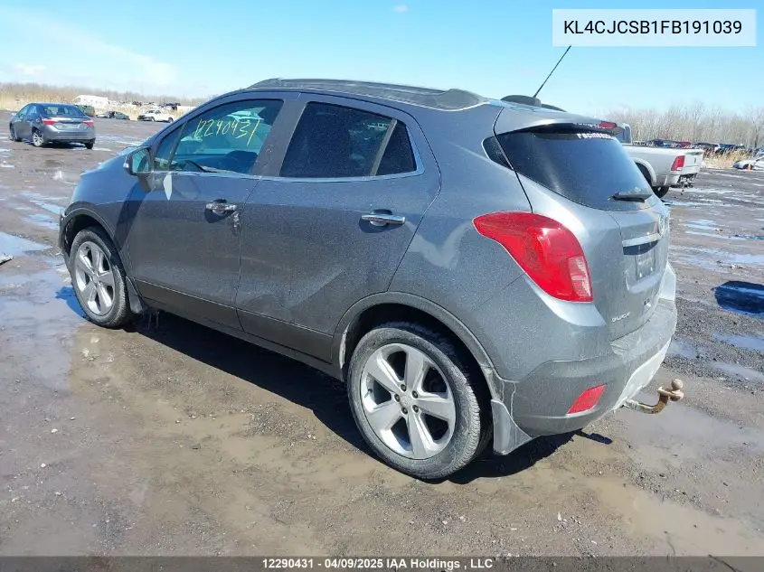2015 Buick Encore VIN: KL4CJCSB1FB191039 Lot: 12290431