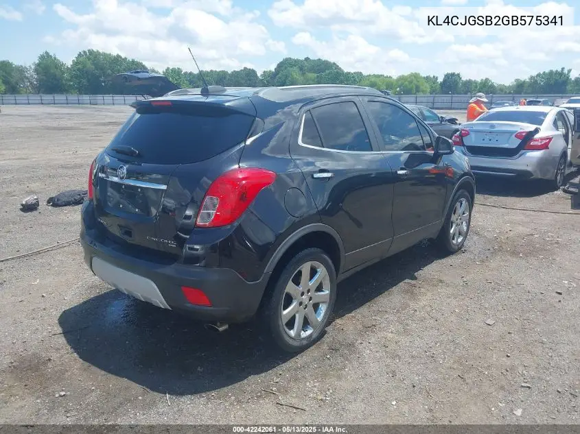 2016 Buick Encore Leather VIN: KL4CJGSB2GB575341 Lot: 42242061