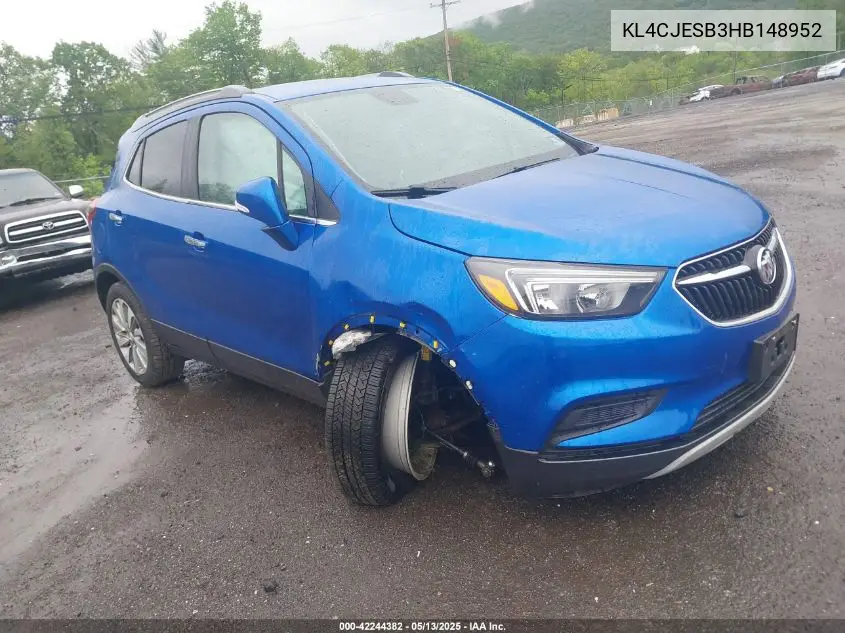 2017 Buick Encore Preferred VIN: KL4CJESB3HB148952 Lot: 42244382