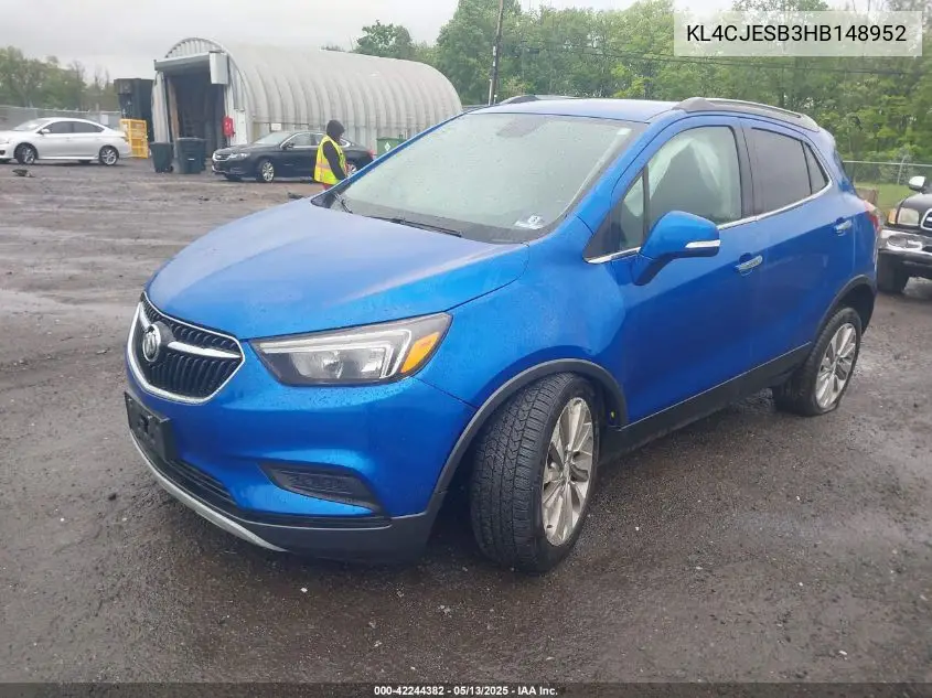 2017 Buick Encore Preferred VIN: KL4CJESB3HB148952 Lot: 42244382
