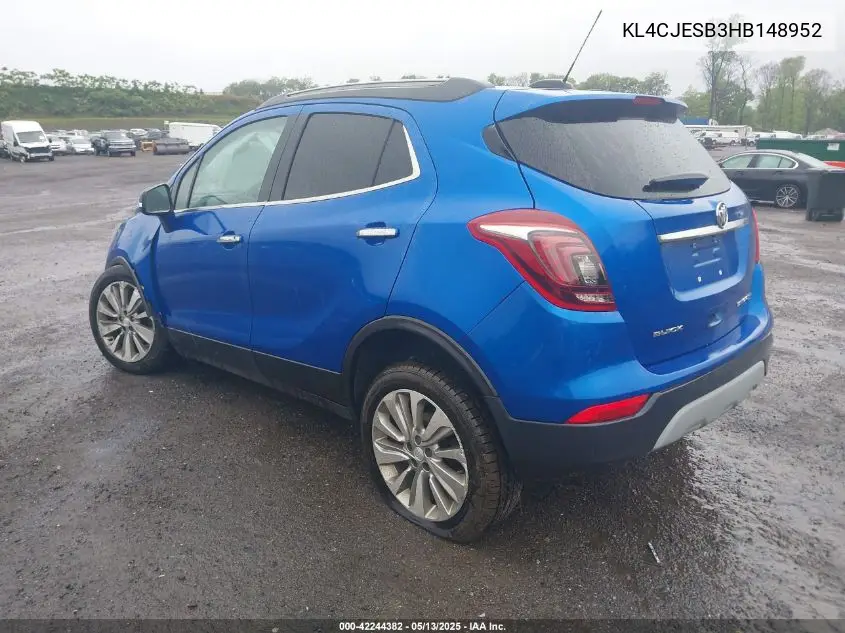 2017 Buick Encore Preferred VIN: KL4CJESB3HB148952 Lot: 42244382