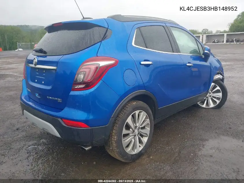 2017 Buick Encore Preferred VIN: KL4CJESB3HB148952 Lot: 42244382