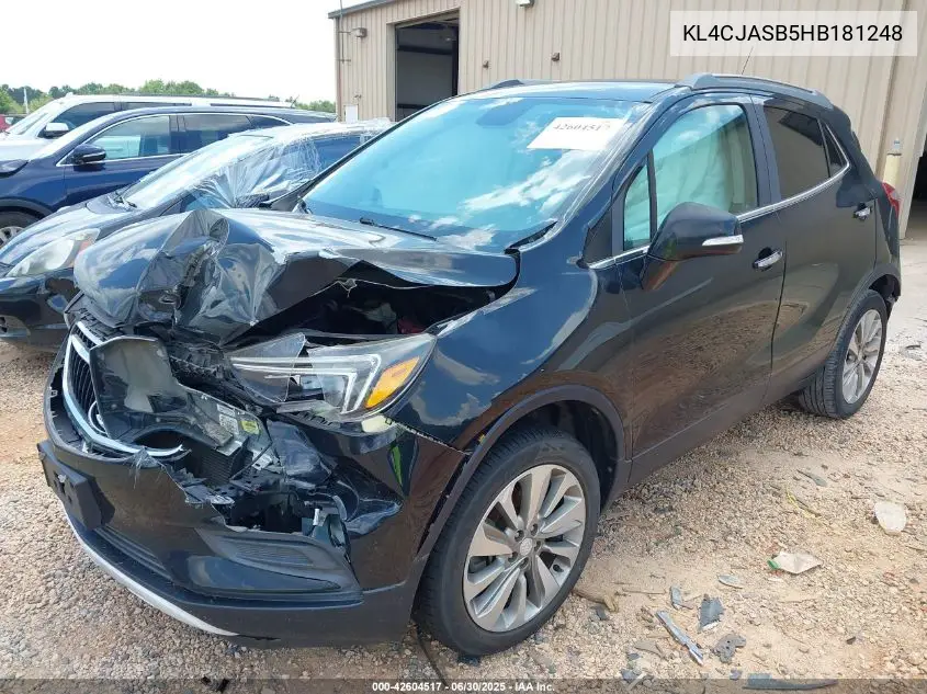 2017 Buick Encore Preferred VIN: KL4CJASB5HB181248 Lot: 42604517