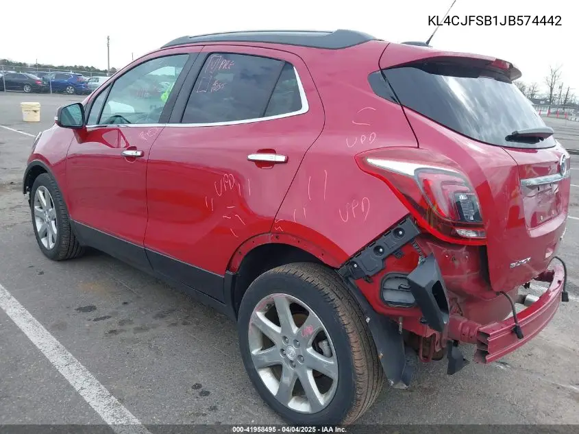 2018 Buick Encore Preferred Ii VIN: KL4CJFSB1JB574442 Lot: 41958495