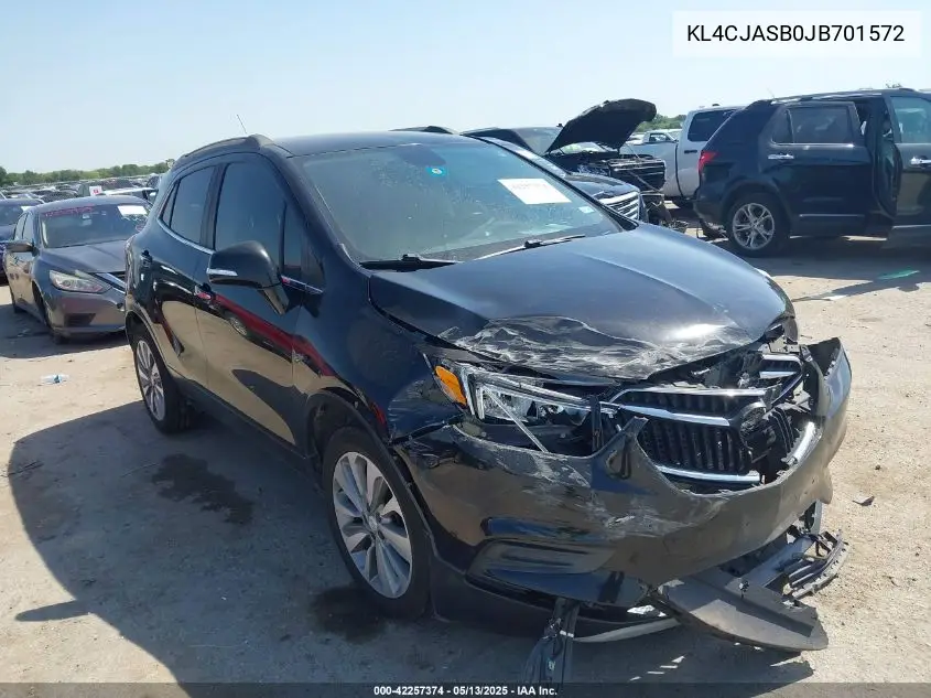 2018 Buick Encore Preferred VIN: KL4CJASB0JB701572 Lot: 42257374
