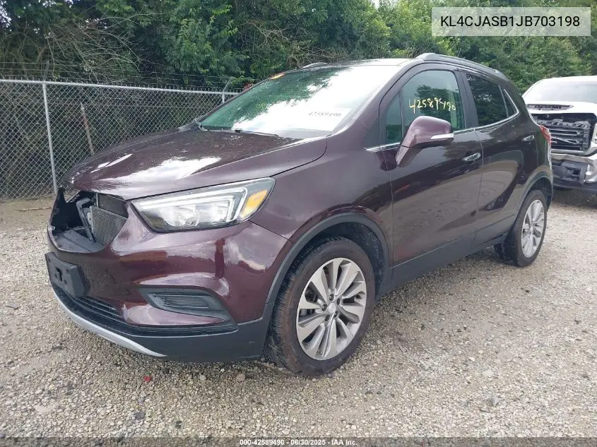 2018 Buick Encore Preferred VIN: KL4CJASB1JB703198 Lot: 42589490