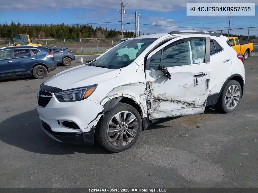 2019 Buick Encore Preferred VIN: KL4CJESB4KB957755 Lot: 12314743