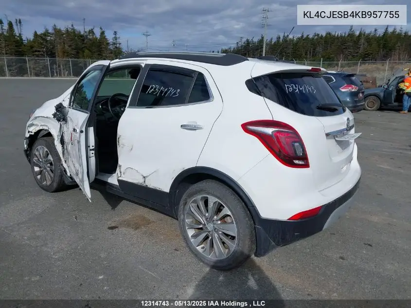 2019 Buick Encore Preferred VIN: KL4CJESB4KB957755 Lot: 12314743