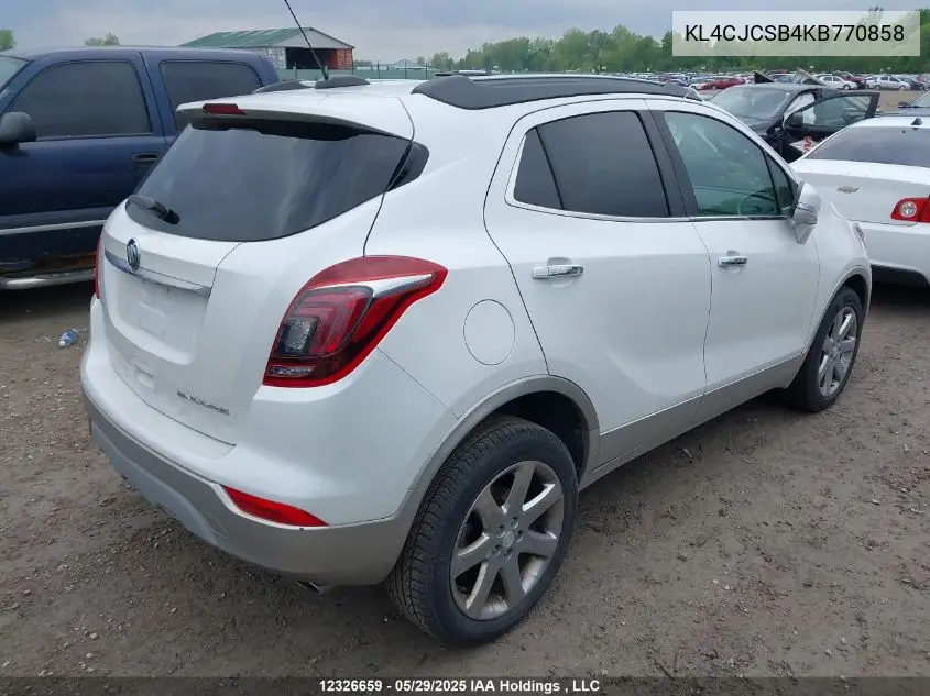 2019 Buick Encore Essence VIN: KL4CJCSB4KB770858 Lot: 12326659