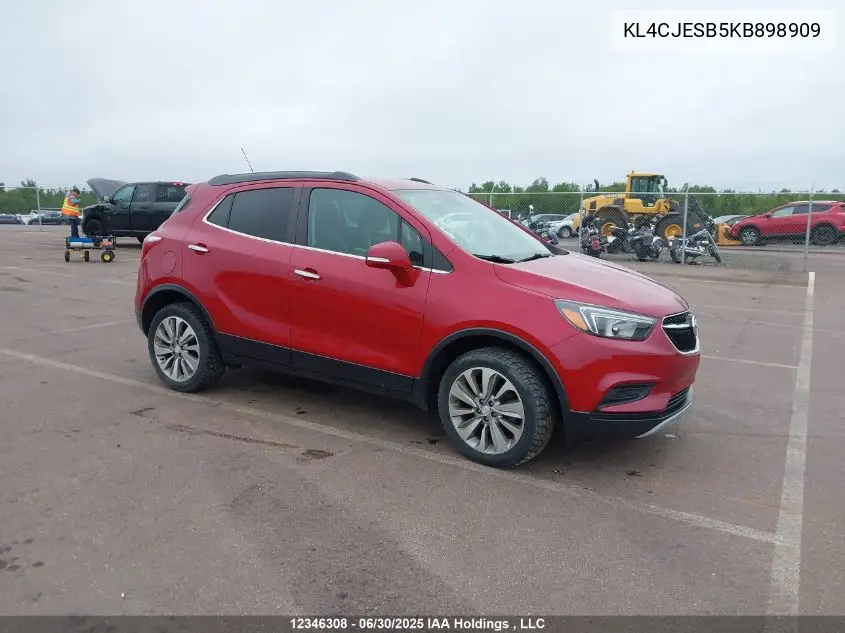 2019 Buick Encore Preferred VIN: KL4CJESB5KB898909 Lot: 12346308