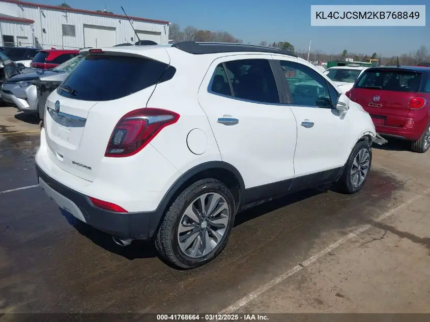 2019 Buick Encore Fwd Essence VIN: KL4CJCSM2KB768849 Lot: 41768664