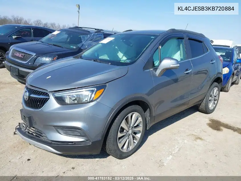 2019 Buick Encore Awd Preferred VIN: KL4CJESB3KB720884 Lot: 41783152