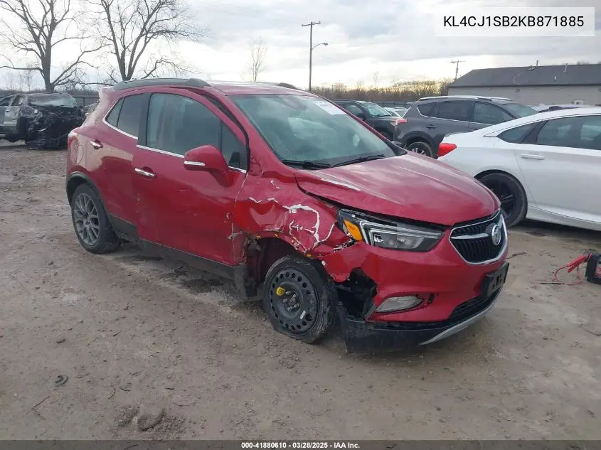 2019 Buick Encore Fwd Sport Touring VIN: KL4CJ1SB2KB871885 Lot: 41880610