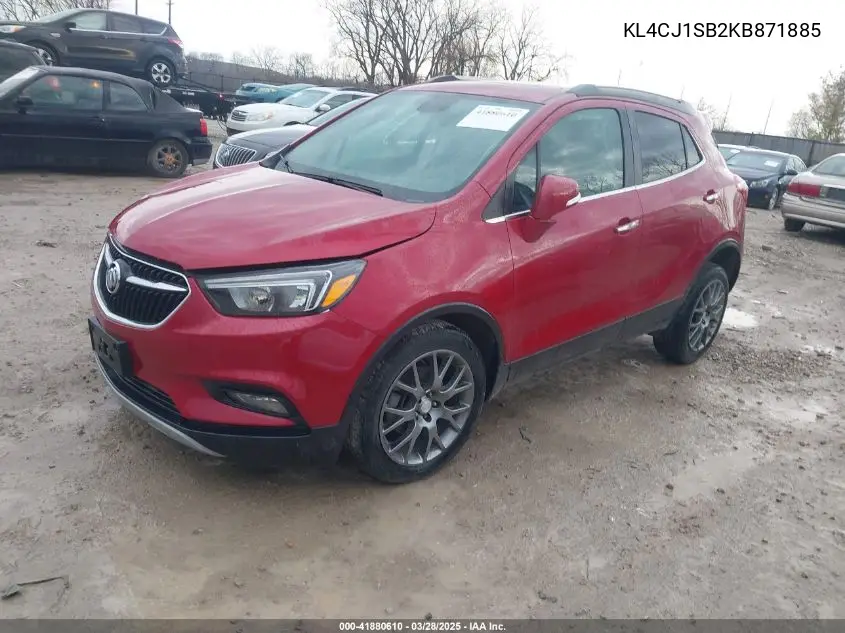 2019 Buick Encore Fwd Sport Touring VIN: KL4CJ1SB2KB871885 Lot: 41880610