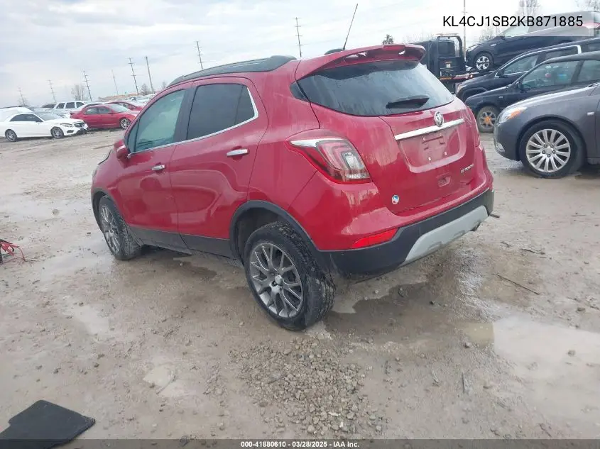 2019 Buick Encore Fwd Sport Touring VIN: KL4CJ1SB2KB871885 Lot: 41880610