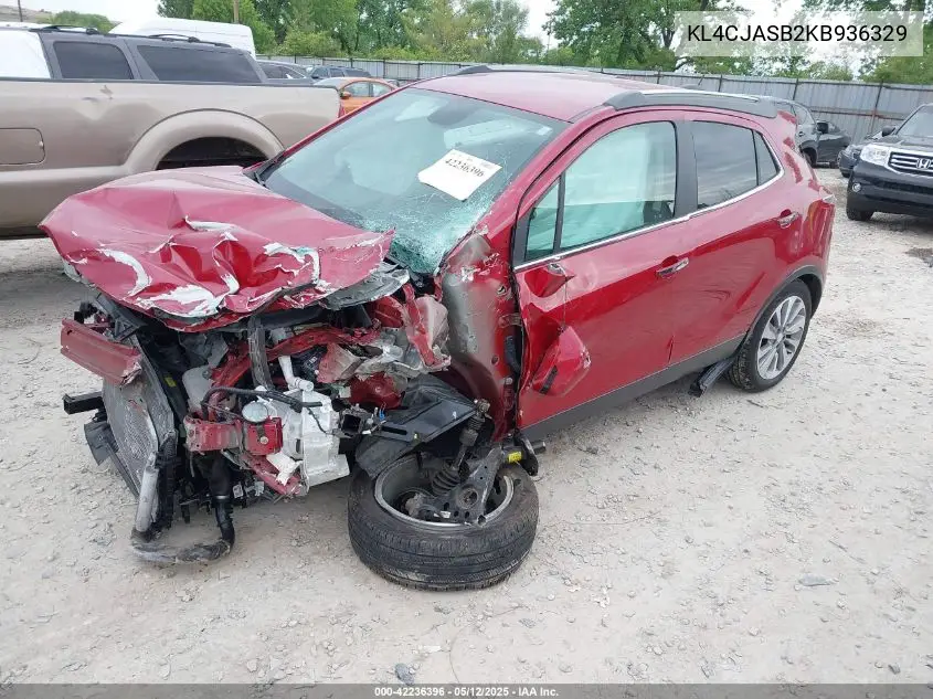 2019 Buick Encore Fwd Preferred VIN: KL4CJASB2KB936329 Lot: 42236396