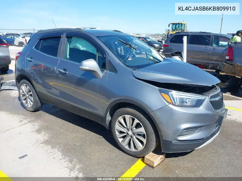2019 Buick Encore Fwd Preferred VIN: KL4CJASB6KB809910 Lot: 42238644