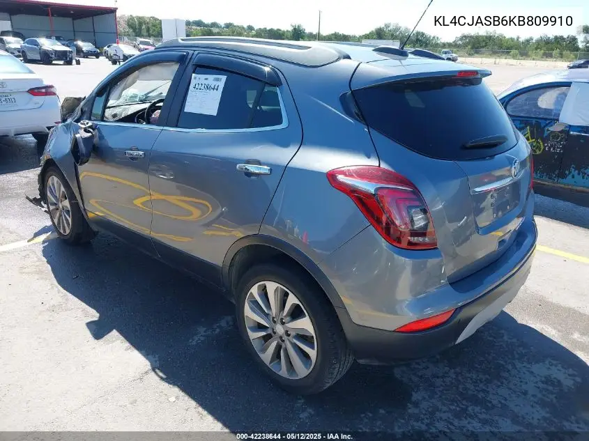 2019 Buick Encore Fwd Preferred VIN: KL4CJASB6KB809910 Lot: 42238644