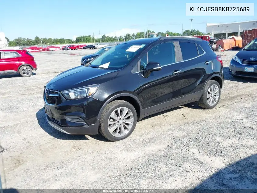 2019 Buick Encore Awd Preferred VIN: KL4CJESB8KB725689 Lot: 42239696