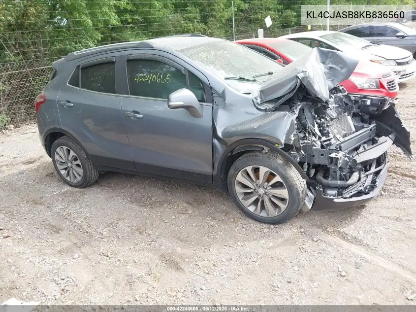 2019 Buick Encore Fwd Preferred VIN: KL4CJASB8KB836560 Lot: 42240665