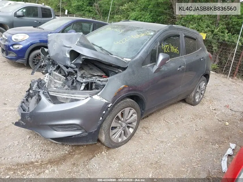 2019 Buick Encore Fwd Preferred VIN: KL4CJASB8KB836560 Lot: 42240665