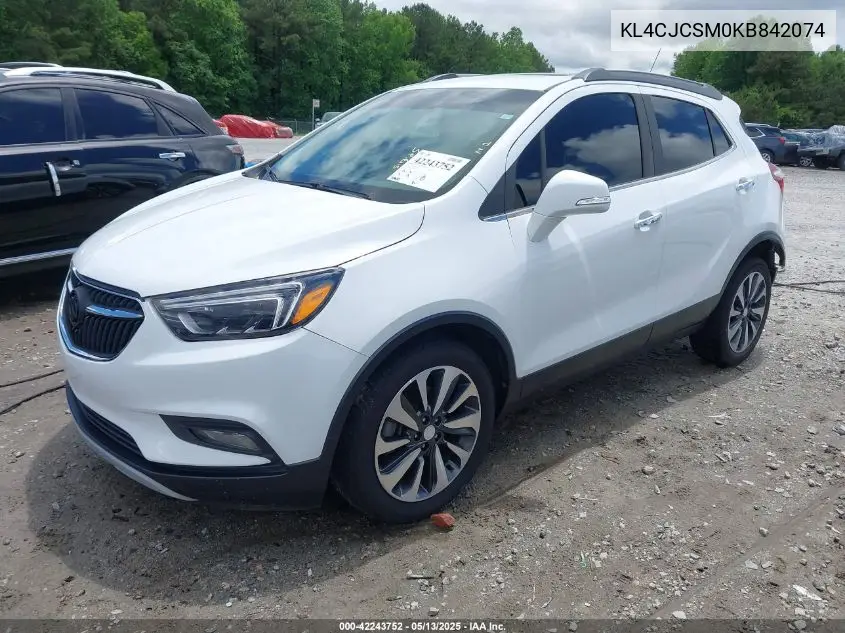 2019 Buick Encore Fwd Essence VIN: KL4CJCSM0KB842074 Lot: 42243752