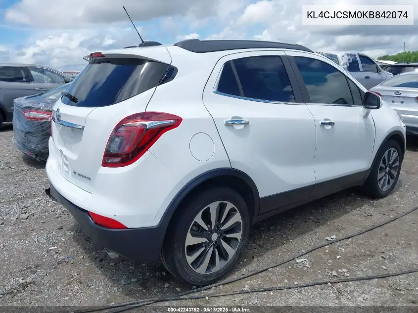 2019 Buick Encore Fwd Essence VIN: KL4CJCSM0KB842074 Lot: 42243752