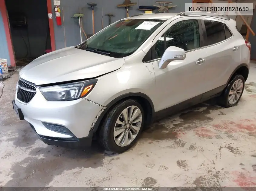 2019 Buick Encore Awd Preferred VIN: KL4CJESB3KB828650 Lot: 42244068