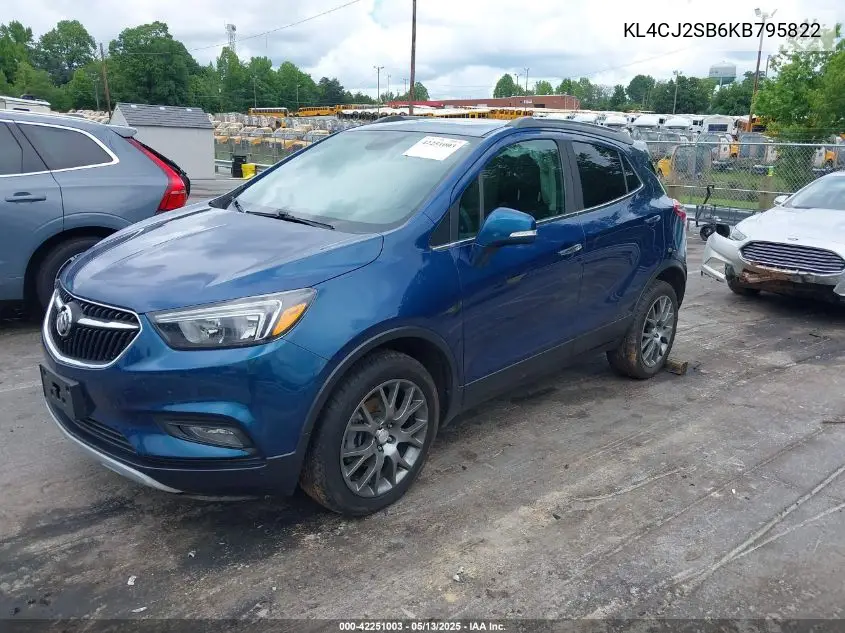 2019 Buick Encore Awd Sport Touring VIN: KL4CJ2SB6KB795822 Lot: 42251003