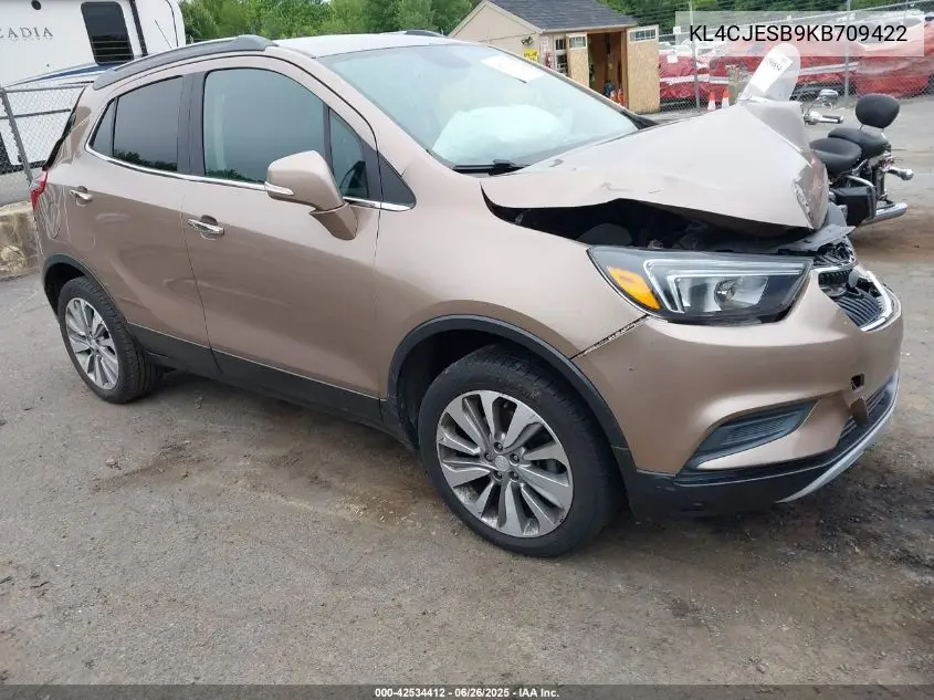 2019 Buick Encore Awd Preferred VIN: KL4CJESB9KB709422 Lot: 42534412