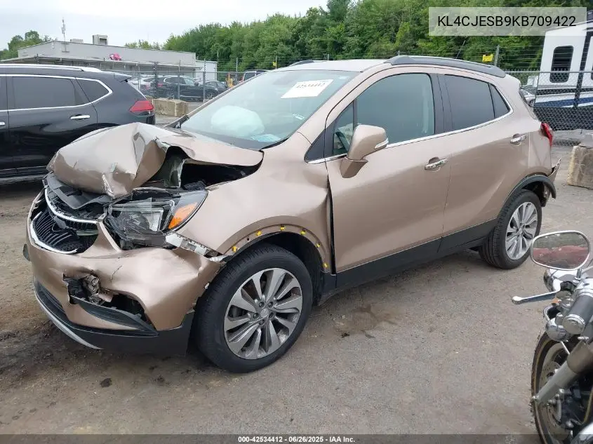 2019 Buick Encore Awd Preferred VIN: KL4CJESB9KB709422 Lot: 42534412