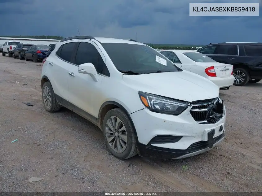 2019 Buick Encore Fwd Preferred VIN: KL4CJASBXKB859418 Lot: 42552805