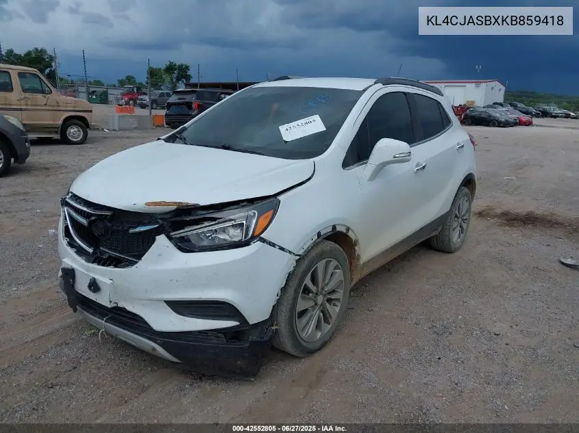 2019 Buick Encore Fwd Preferred VIN: KL4CJASBXKB859418 Lot: 42552805
