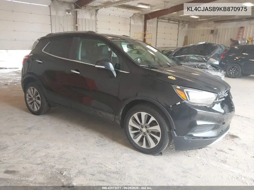 2019 Buick Encore Fwd Preferred VIN: KL4CJASB9KB870975 Lot: 42572371