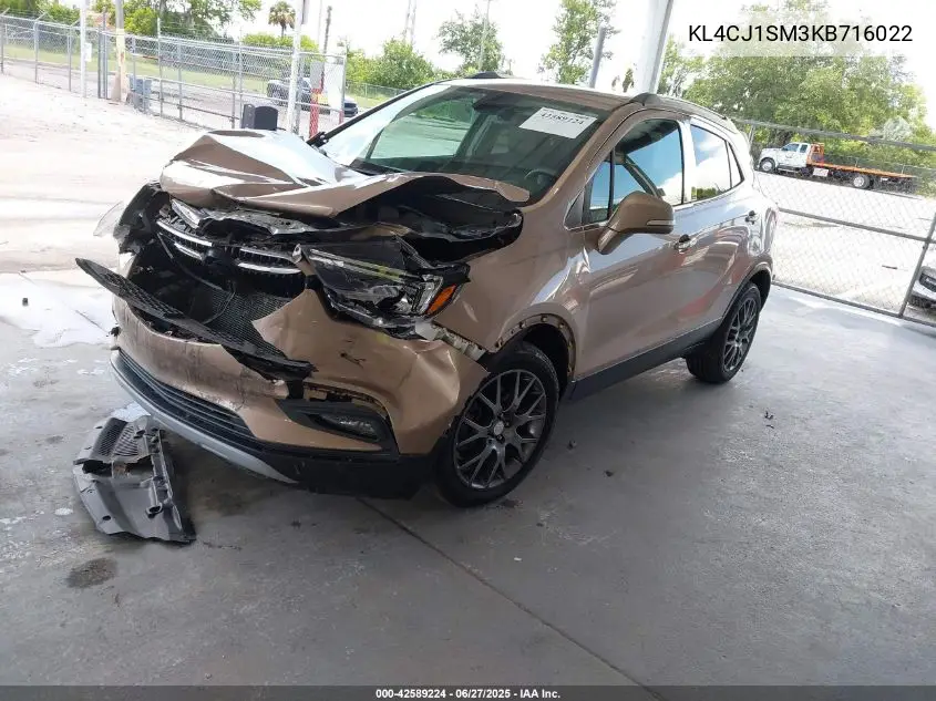 2019 Buick Encore Fwd Sport Touring VIN: KL4CJ1SM3KB716022 Lot: 42589224