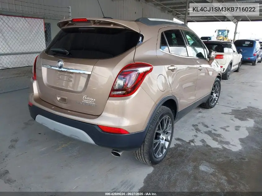 2019 Buick Encore Fwd Sport Touring VIN: KL4CJ1SM3KB716022 Lot: 42589224