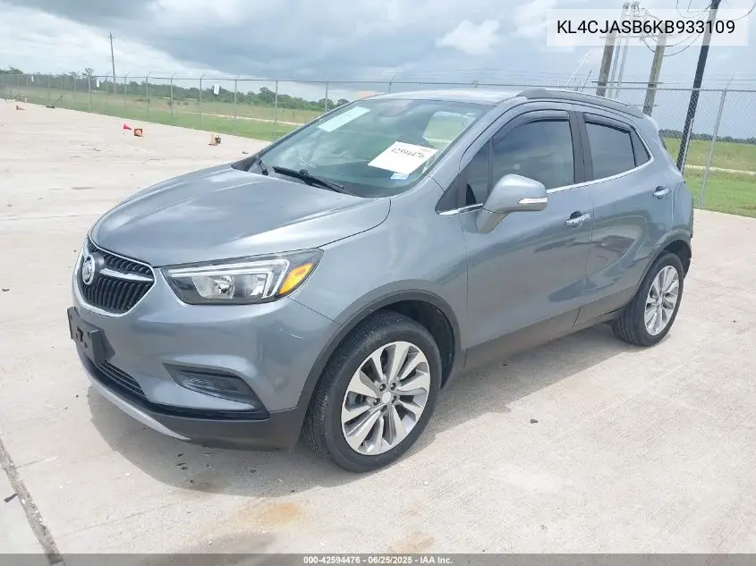 2019 Buick Encore Fwd Preferred VIN: KL4CJASB6KB933109 Lot: 42594476
