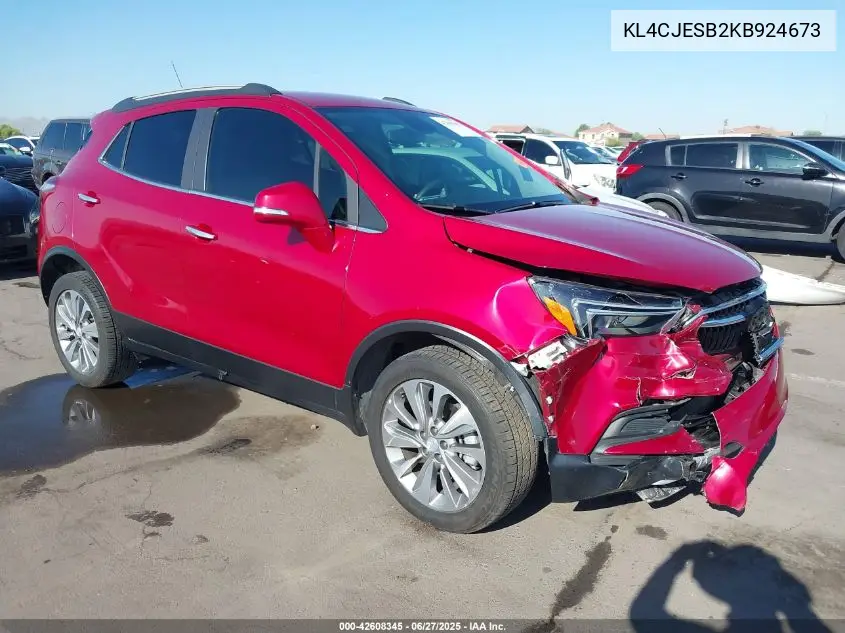 2019 Buick Encore Awd Preferred VIN: KL4CJESB2KB924673 Lot: 42608345