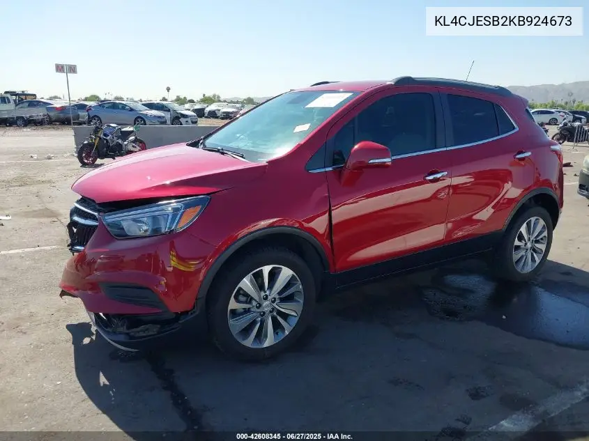 2019 Buick Encore Awd Preferred VIN: KL4CJESB2KB924673 Lot: 42608345