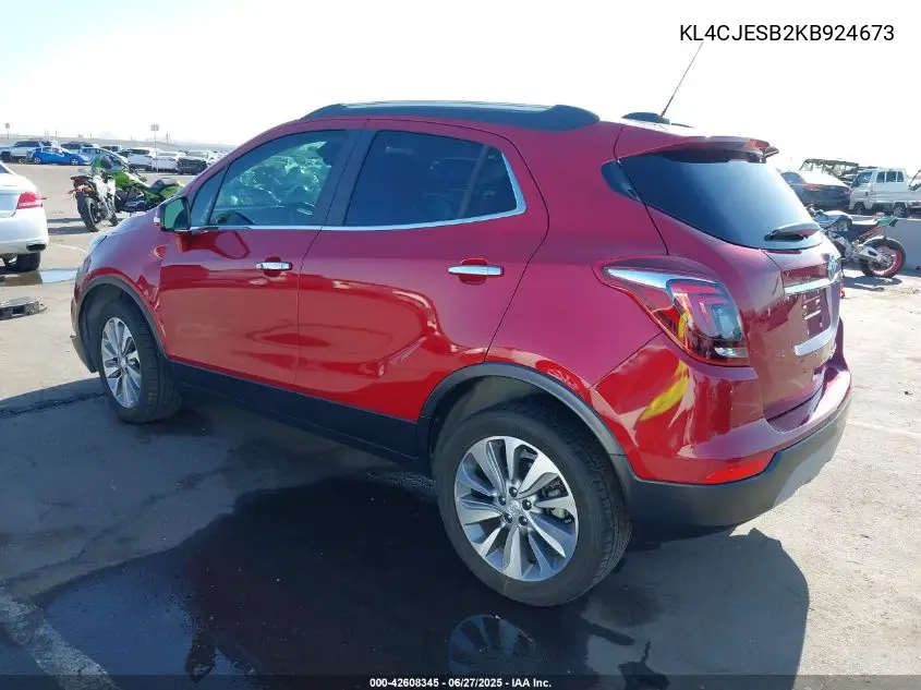 2019 Buick Encore Awd Preferred VIN: KL4CJESB2KB924673 Lot: 42608345