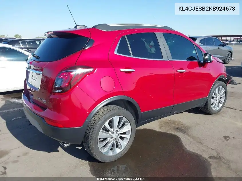 2019 Buick Encore Awd Preferred VIN: KL4CJESB2KB924673 Lot: 42608345