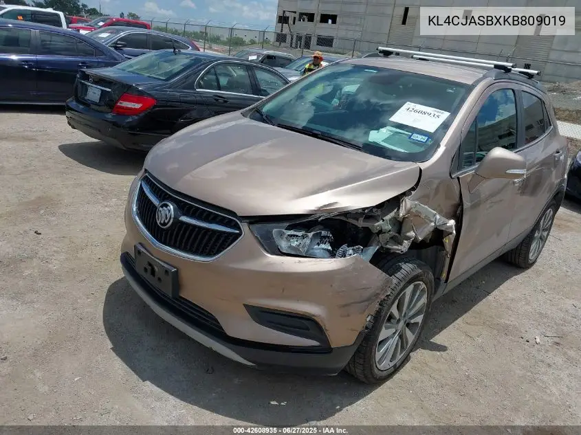 2019 Buick Encore Fwd Preferred VIN: KL4CJASBXKB809019 Lot: 42608935
