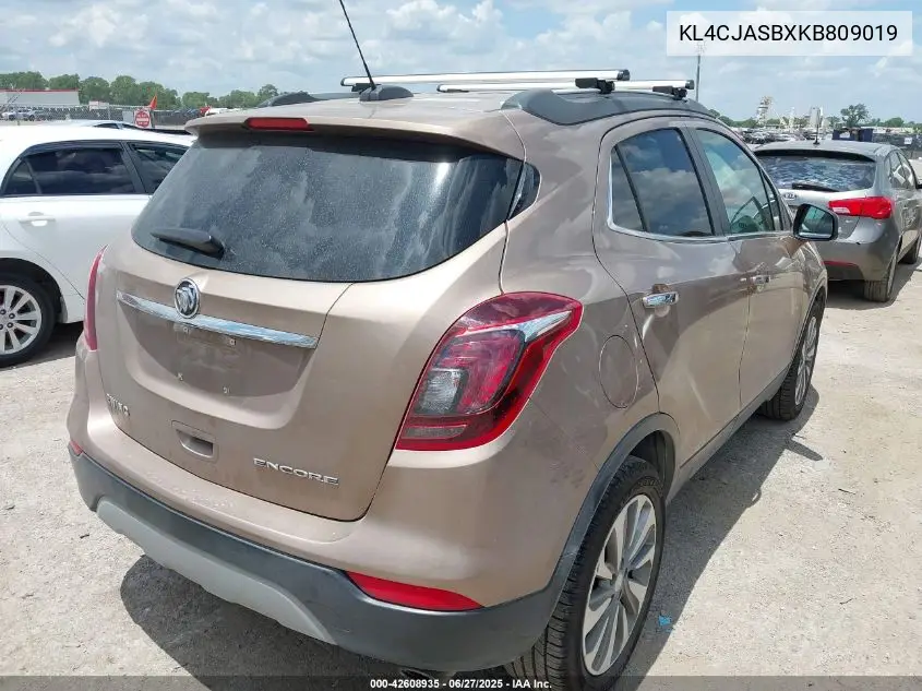 2019 Buick Encore Fwd Preferred VIN: KL4CJASBXKB809019 Lot: 42608935