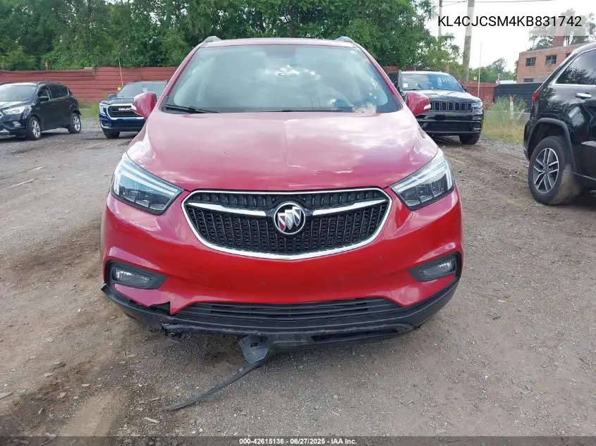 2019 Buick Encore Fwd Essence VIN: KL4CJCSM4KB831742 Lot: 42615136