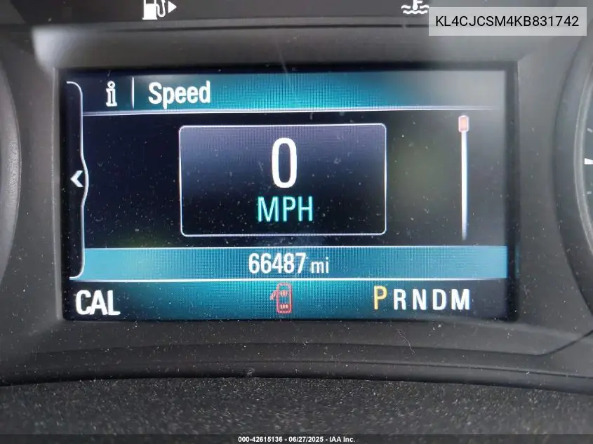 2019 Buick Encore Fwd Essence VIN: KL4CJCSM4KB831742 Lot: 42615136