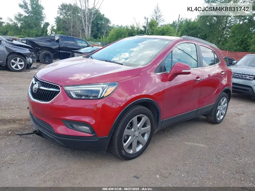 2019 Buick Encore Fwd Essence VIN: KL4CJCSM4KB831742 Lot: 42615136