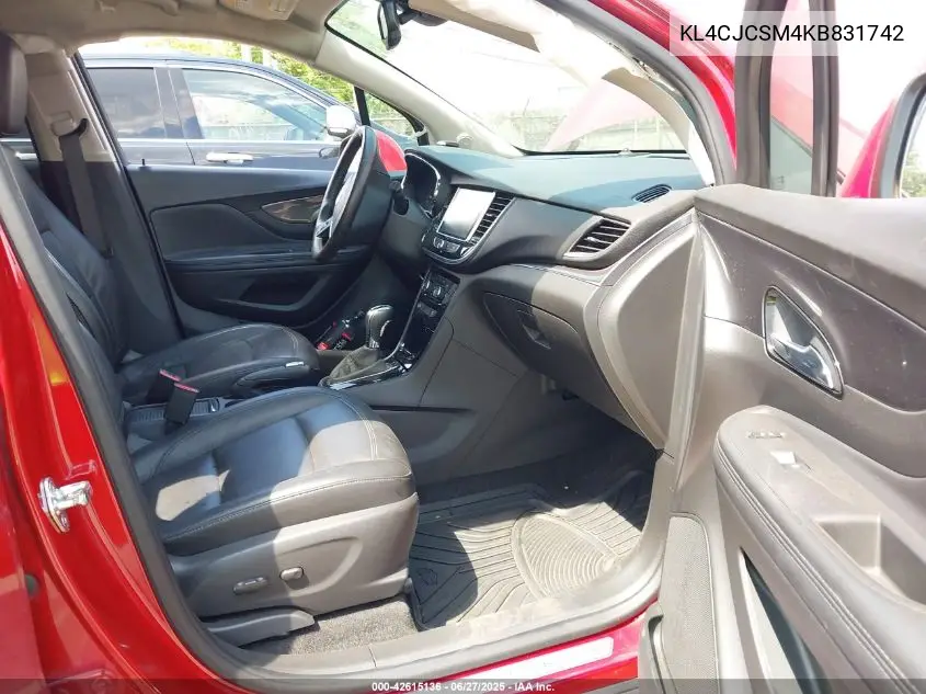 2019 Buick Encore Fwd Essence VIN: KL4CJCSM4KB831742 Lot: 42615136