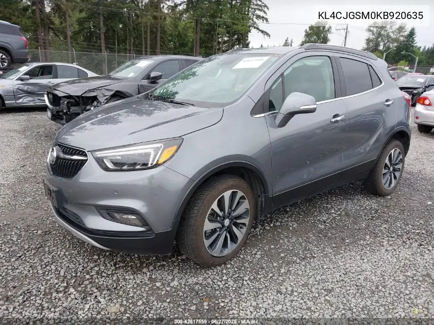 2019 Buick Encore Awd Essence VIN: KL4CJGSM0KB920635 Lot: 42617559